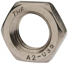 Value Collection - M24x3.00 Metric Coarse Stainless Steel Right Hand Hex Jam Nut - 36mm Across Flats, 12mm High, Uncoated - Exact Industrial Supply