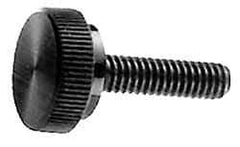 Made in USA - #8-32 Knurled Shoulder Steel Thumb Screw - 1" OAL, 1/2" Head Diam - Exact Industrial Supply