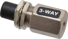 Specialty Mfr - 10-32F Exhaust Push Button Valve - 0.1 CV Rate, 125 Max psi, Normally Closed Actuator - Exact Industrial Supply