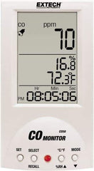 Extech - Audible Alarm, LCD Display, Carbon Monoxide (CO) Meter - Monitors Carbon Monoxide, -10 to 60°C Working Temp, CE Listed - Exact Industrial Supply
