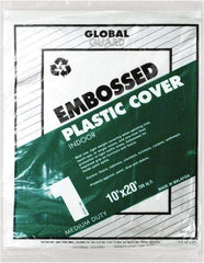 Premier Paint Roller - Medium Weight Plastic Drop Cloth - 20' x 10', 1 mil Thick, Off White - Exact Industrial Supply