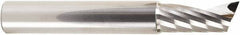 Amana Tool - 1/2" Cutting Diam x 1-1/8" Length of Cut, 1 Flute, Upcut Spiral Router Bit - Uncoated, Right Hand Cut, Solid Carbide, 3-1/2" OAL x 1/2" Shank Diam, 20° Helix Angle - Exact Industrial Supply