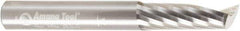 Amana Tool - 3/8" Cutting Diam x 1-1/8" Length of Cut, 1 Flute, Upcut Spiral Router Bit - Uncoated, Right Hand Cut, Solid Carbide, 3" OAL x 3/8" Shank Diam, 20° Helix Angle - Exact Industrial Supply