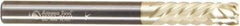 Amana Tool - 1/4" Cutting Diam x 2-1/2" Length of Cut, 6 Flute, Compression Spiral Router Bit - Zirconium Coated, Right Hand Cut, Solid Carbide, 2-1/2" OAL x 1/4" Shank Diam, Assorted Router Styles, 20° Helix Angle - Exact Industrial Supply