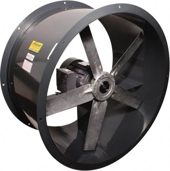 Americraft - 1/4 hp 18" TEFC Direct Drive Tube Axial Duct Fan - 3,450 CFM at 0 Static Pressure, 1,725 RPM, Single Phase - Exact Industrial Supply