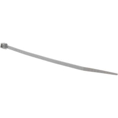 Value Collection - 4" Long Gray Nylon Standard Cable Tie - 18 Lb Tensile Strength, 21mm Max Bundle Diam - Exact Industrial Supply