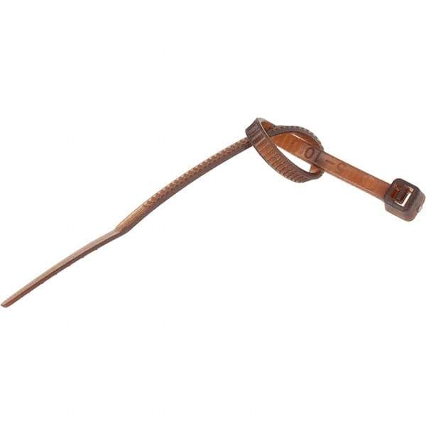 Value Collection - 4" Long Brown Nylon Standard Cable Tie - 18 Lb Tensile Strength, 21mm Max Bundle Diam - Exact Industrial Supply