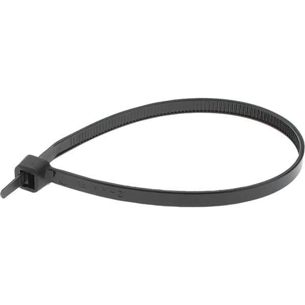 Value Collection - 8" Long Black Nylon Standard Cable Tie - 50 Lb Tensile Strength, 54mm Max Bundle Diam - Exact Industrial Supply