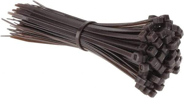 Value Collection - 8" Long Brown Nylon Standard Cable Tie - 50 Lb Tensile Strength, 54mm Max Bundle Diam - Exact Industrial Supply