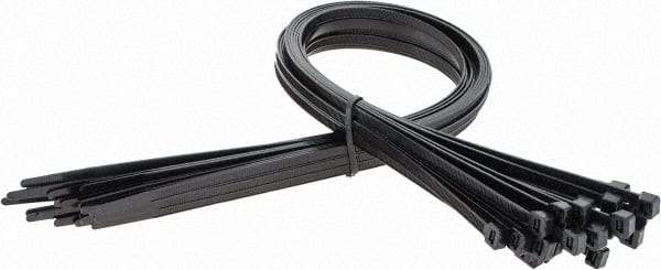 Value Collection - 36" Long Black Nylon Standard Cable Tie - 175 Lb Tensile Strength, 278mm Max Bundle Diam - Exact Industrial Supply