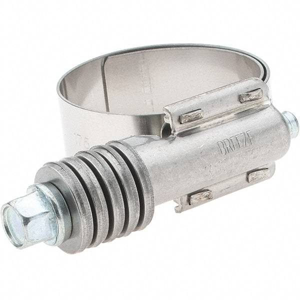 Made in USA - 1 to 1-3/4" Diam, Stainless Steel Auto-Adjustable Worm Drive Clamp - 5/6" Wide - Exact Industrial Supply