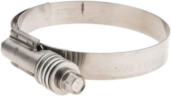 Made in USA - 2-3/4 to 3-5/8" Diam, Stainless Steel Worm Drive Clamp - Exact Industrial Supply