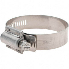 Made in USA - 1-3/4 to 2-5/8" Diam, Stainless Steel High Torque Worm Drive Clamp - Exact Industrial Supply