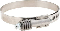 Made in USA - 3-3/4 to 4-5/8" Diam, Stainless Steel Auto-Adjustable Worm Drive Clamp - 5/6" Wide - Exact Industrial Supply