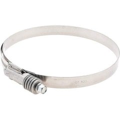 Made in USA - 5-1/4 to 6-1/8" Diam, Stainless Steel Auto-Adjustable Worm Drive Clamp - 5/6" Wide - Exact Industrial Supply