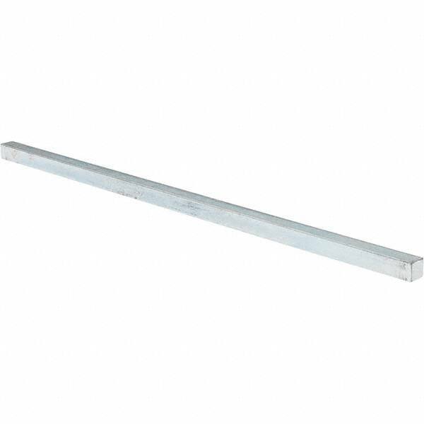 Value Collection - 12" Long x 3/8" High x 3/8" Wide, Zinc-Plated Oversized Key Stock - Cold Drawn Steel - Exact Industrial Supply