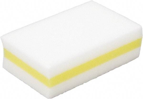 Ability One - 4-1/4" Long x 2.63" Wide x 1.38" Thick Cleansing Pad - Non-Abrasive, Yellow/White - Exact Industrial Supply