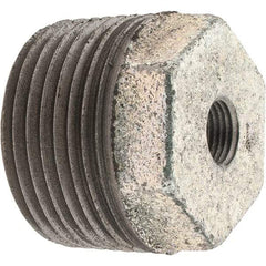 Made in USA - Class 150, 1 x 1/8" Galvanized Pipe Hex Bushing - Threaded, Malleable Iron - Exact Industrial Supply