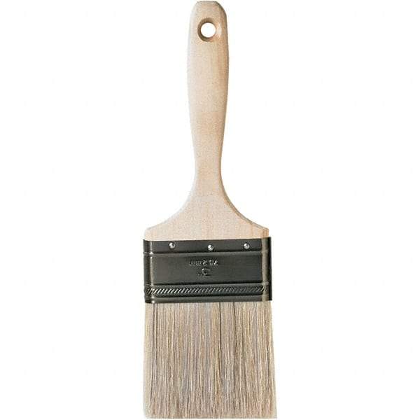 Krylon - 11/16" Flat White China Bristle Wall Brush - 3" Bristle Length, 3" Wood Beavertail Handle - Exact Industrial Supply