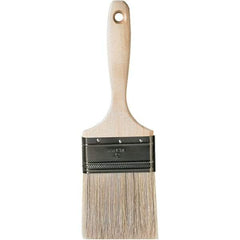 Krylon - 11/16" Flat White China Bristle Wall Brush - 3" Bristle Length, 3" Wood Beavertail Handle - Exact Industrial Supply