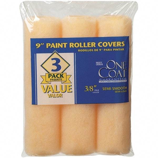 Krylon - 3/8" Nap, 9" Wide Paint Roller Cover - Semi-Smooth Texture, Polyester & Knitted - Exact Industrial Supply