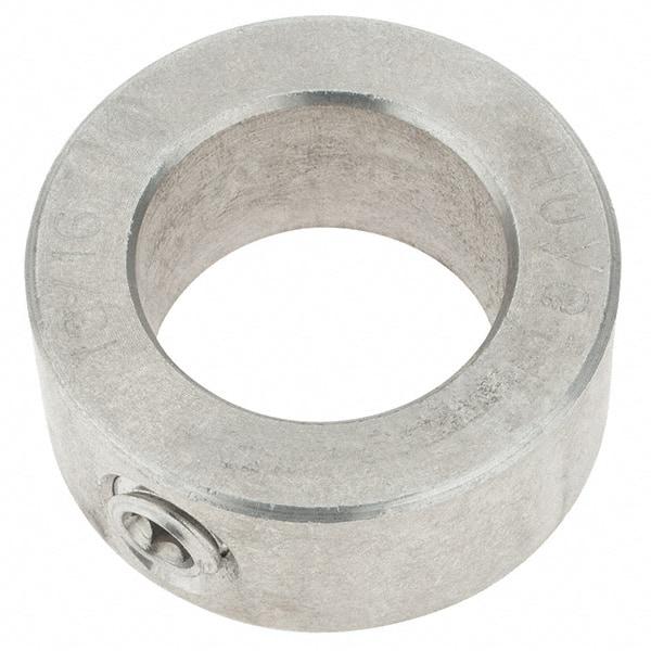 Import - 13/16" Bore, Stainless Steel, Set Screw Shaft Collar - 1-5/16" Outside Diam, 9/16" Wide - Exact Industrial Supply