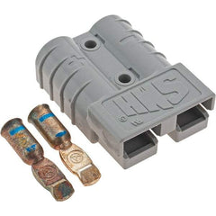 Made in USA - 6 AWG, 600 V, 50 A, Silver-Plated Copper Battery Connector - Gray - Exact Industrial Supply