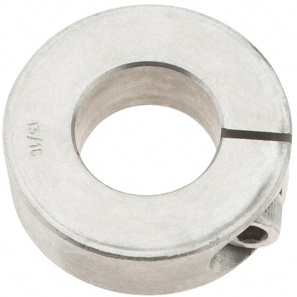 Import - 13/16" Bore, Stainless Steel, One Piece One Piece Split Shaft Collar - 1-5/8" Outside Diam, 1/2" Wide - Exact Industrial Supply