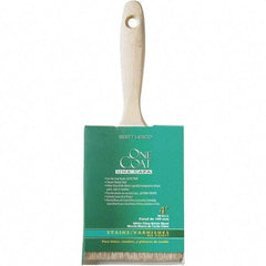 Krylon - 11/16" Flat White China Bristle Wall Brush - 4" Bristle Length, 3-1/4" Wood Beavertail Handle - Exact Industrial Supply