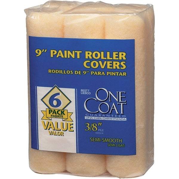 Krylon - 3/8" Nap, 9" Wide Paint Roller Cover - Semi-Smooth Texture, Polyester & Knitted - Exact Industrial Supply