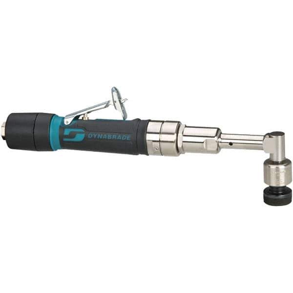 Dynabrade - 3,200 OPM, 26 CFM Air Consumption, 90 psi Air Pressure, Right Angle Air Orbital Sander - Round Pad, Adhesive/PSA Backing, 1/4 NPT Inlet - Exact Industrial Supply