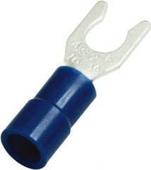 Value Collection - #8 Stud, 16 to 14 AWG Compatible, Partially Insulated, Locking Fork Terminal - Exact Industrial Supply