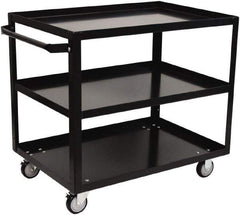 Jamco - 800 Lb Capacity, 18" Wide x 36" Long x 33" High Shelf Cart - 3 Shelf, Steel, 2 Rigid/2 Swivel Casters - Exact Industrial Supply