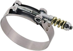 IDEAL TRIDON - 4-9/16 to 4-7/8" Hose, 3/4" Wide, T-Bolt Spring Loaded Clamp - 4-9/16 to 4-7/8" Diam, Stainless Steel - Exact Industrial Supply