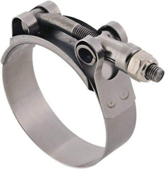 IDEAL TRIDON - 2.13 to 2.44" Hose, 3/4" Wide, T-Bolt Channel Bridge Clamp - 2.13 to 2.44" Diam, Stainless Steel - Exact Industrial Supply