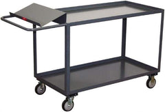 Jamco - 1,200 Lb Capacity, 30" Wide x 36" Long x 35" High Order Picking Cart - 2 Shelf, Steel, 2 Rigid/2 Swivel Casters - Exact Industrial Supply