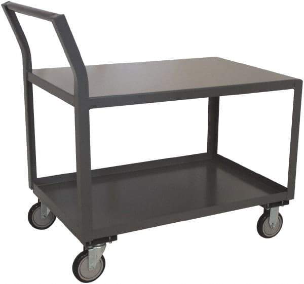 Jamco - 1,200 Lb Capacity, 24" Wide x 36" Long x 27" High Standard Utility Cart - 2 Shelf, Steel - Exact Industrial Supply