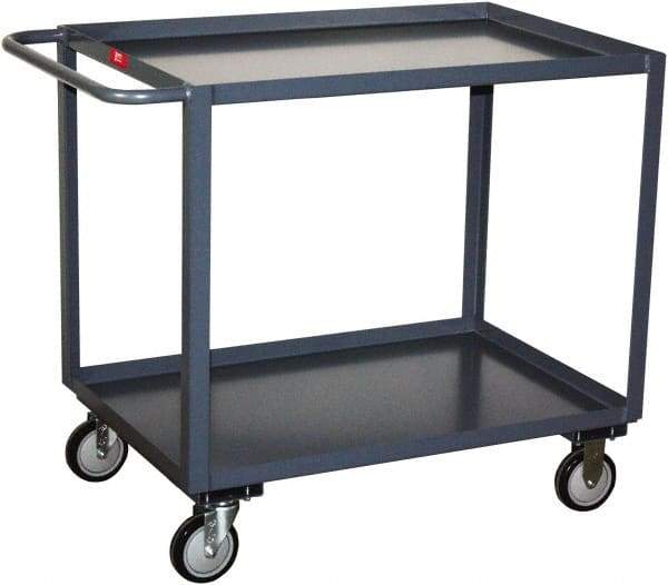 Jamco - 1,000 Lb Capacity, 24" Wide x 30" Long x 35" High Standard Utility Cart - 2 Shelf, Steel, Rubber Casters - Exact Industrial Supply