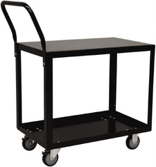 Jamco - 800 Lb Capacity, 18" Wide x 24" Long x 28" High Shelf Cart - 2 Shelf, Steel, 2 Rigid/2 Swivel Casters - Exact Industrial Supply