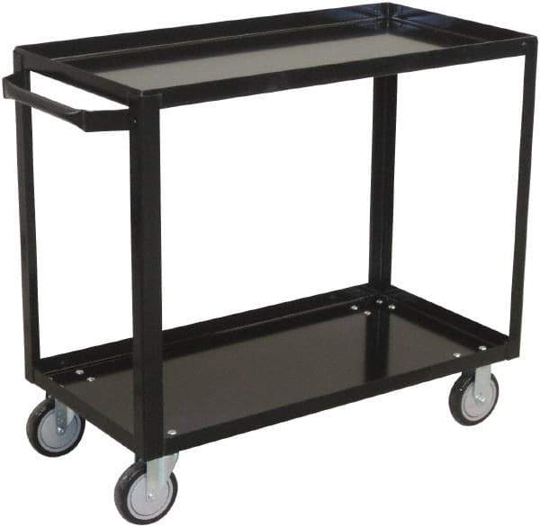 Jamco - 800 Lb Capacity, 24" Wide x 36" Long x 33" High Shelf Cart - 2 Shelf, Steel, 2 Rigid/2 Swivel Casters - Exact Industrial Supply