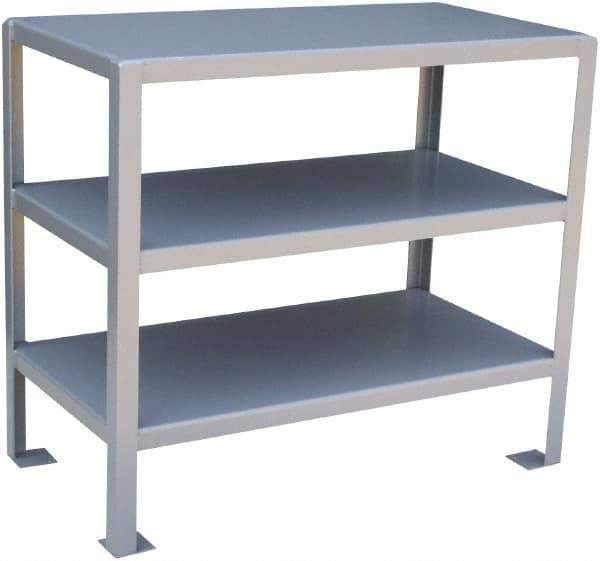 Jamco - 36 Wide x 18" Deep x 32" High, Steel Work Stand - Flat Top, Fixed Legs, Gray - Exact Industrial Supply