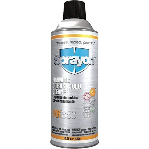 Sprayon - 15.25 Ounce Aerosol Can, White, Mold Cleaner - d-Limonene Composition - Exact Industrial Supply