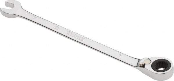 Proto - 7mm 12 Point Combination Wrench - 0° Offset Angle, 5-1/2" OAL, Steel, Chrome Finish - Exact Industrial Supply