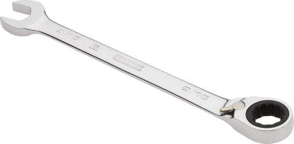 Proto - 9/16" 12 Point Combination Wrench - 0° Offset Angle, 7-1/2" OAL, Steel, Chrome Finish - Exact Industrial Supply