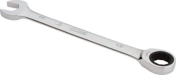 Proto - 18mm 12 Point Combination Wrench - 0° Offset Angle, 9-5/16" OAL, Steel, Chrome Finish - Exact Industrial Supply