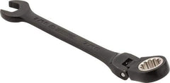 Proto - 7/16" 12 Point Flexhead Combination Wrench - 15° Offset Angle, 5" OAL, Steel, Black Chrome Finish - Exact Industrial Supply
