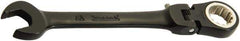 Proto - 9/16" 12 Point Flexhead Combination Wrench - 15° Offset Angle, 6" OAL, Steel, Black Chrome Finish - Exact Industrial Supply