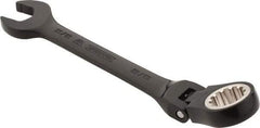 Proto - 5/8" 12 Point Flexhead Combination Wrench - 15° Offset Angle, 7" OAL, Steel, Black Chrome Finish - Exact Industrial Supply
