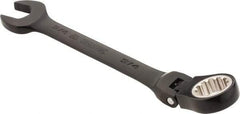 Proto - 3/4" 12 Point Flexhead Combination Wrench - 15° Offset Angle, 8" OAL, Steel, Black Chrome Finish - Exact Industrial Supply
