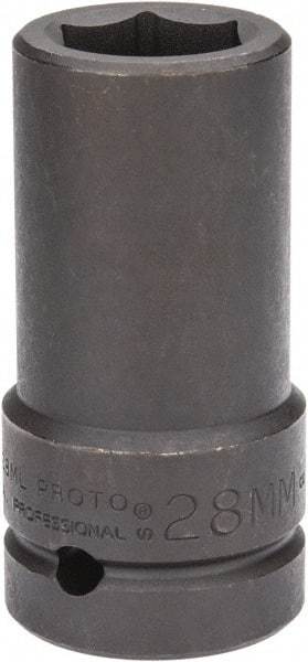 Proto - 1" Drive 28mm Deep Impact Socket - 6 Points, 4" OAL - Exact Industrial Supply